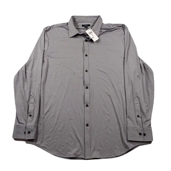 Alfani Performance Shirt Mens XL‎ White Dot Nylon Alfatech Yarn-Dyed Long Sleeve - Picture 1 of 8